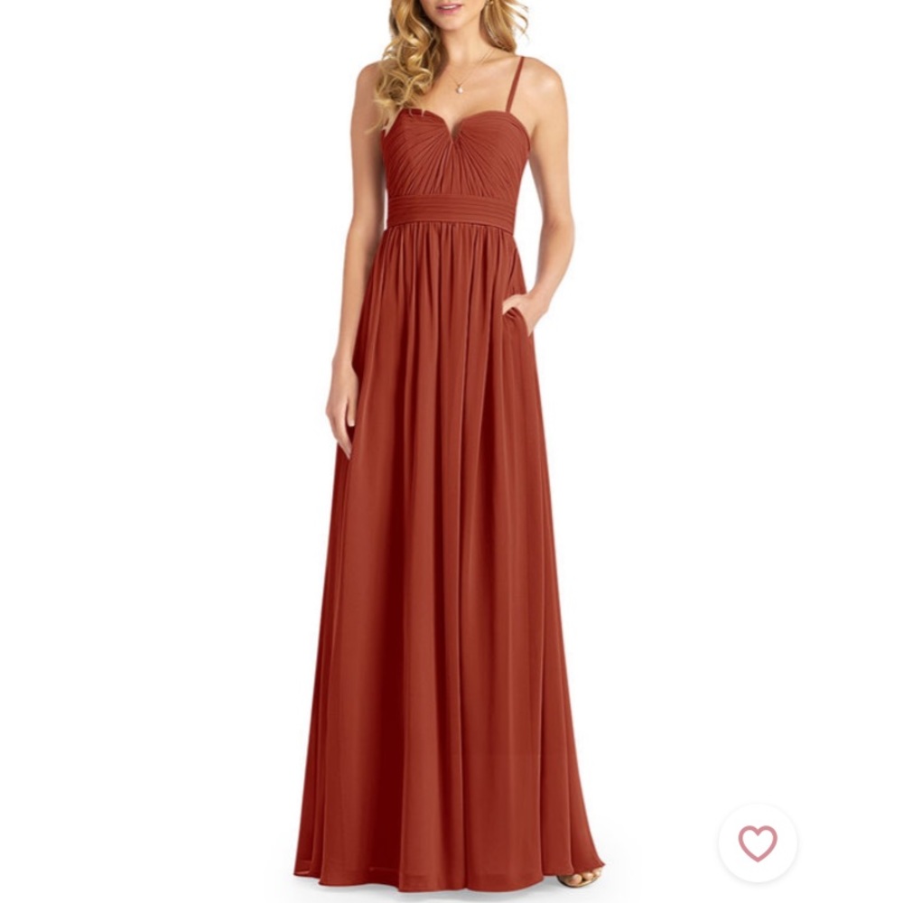 Azazie Lara Bridesmaid Dress Rust